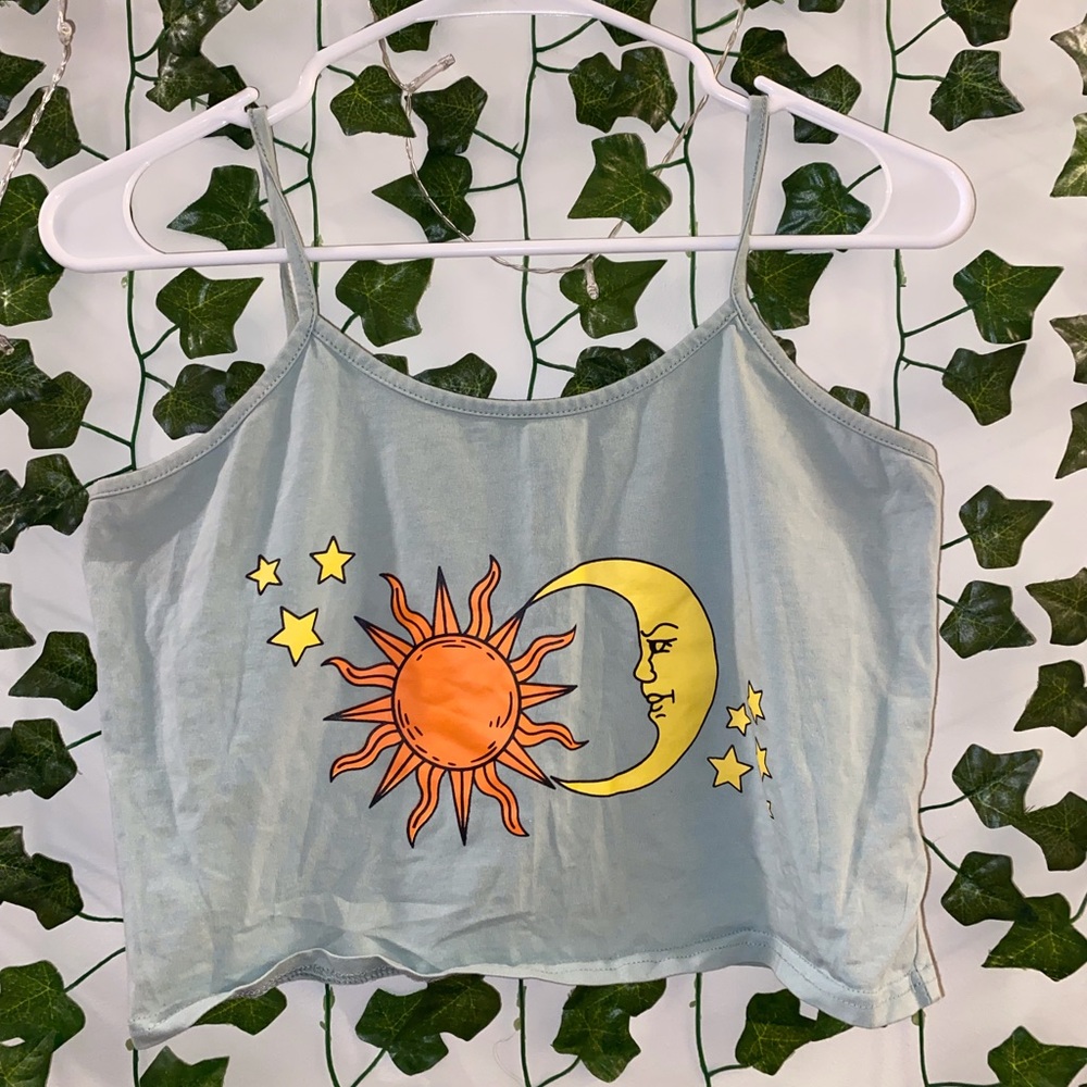 Sun, Moon, And Stars Teal Tank